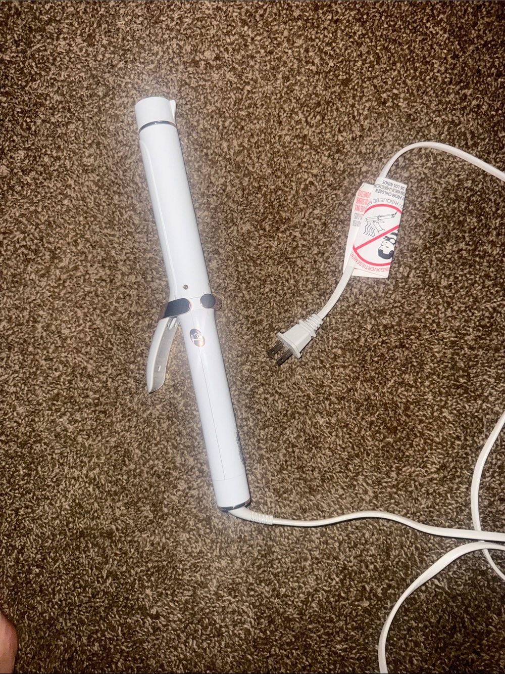 T3 White Ceramic Curling Wand